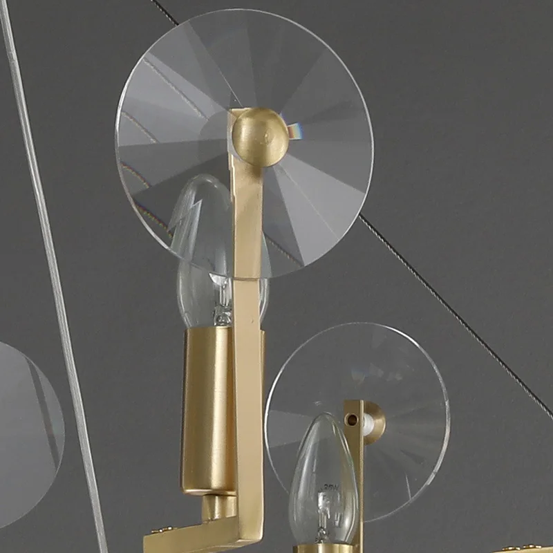 Роскошная латунная Люстра для гостиной Хрустальная потолочная люстра led