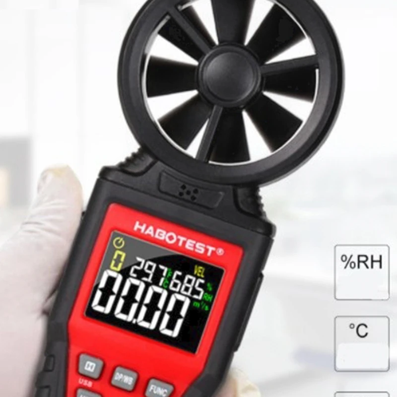 

HABOTEST HT625B Digital Anemometer Wind Speed Meter Gauge Air Flow Meter for Measuring Wind Speed Air Volume MAX/MIN/AVG