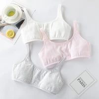puberty bra training girls kids cotton vests sport solid color tops tanks breathable teens students underwear bras 8 18years old