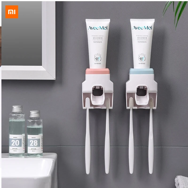 

xiaomi Creative Wall Mount Automatic Toothpaste Dispenser Bathroom Accessories Toothpaste Squeezer Toothbrush Holder