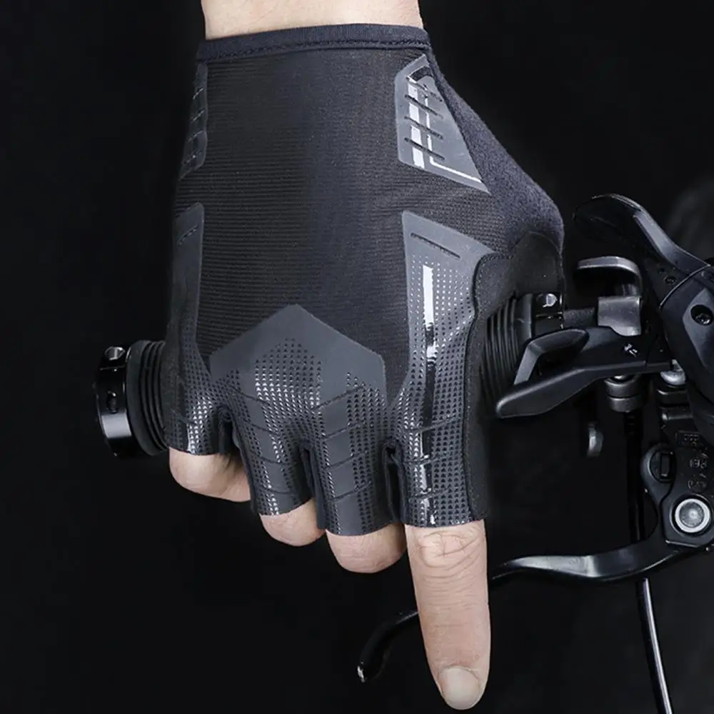

80%HOT 1 Pair Men Women Cycling Half Finger Bicycle Mitten Breathable MTB Riding Gloves