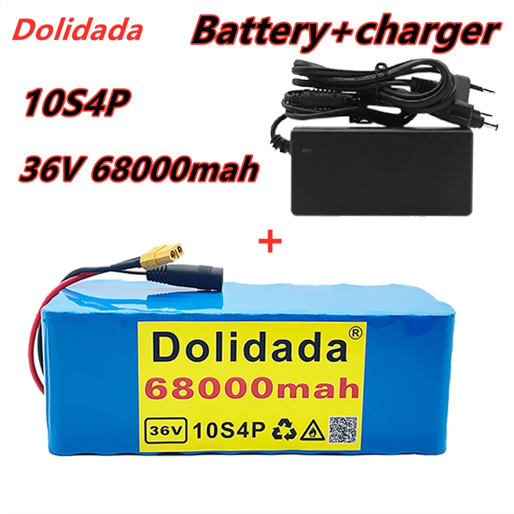 

2021 new 36V 10s4p 68Ah 1000W large capacity 18650 lithium battery pack electric bicycle scooter with BMS XT60 plug + charger