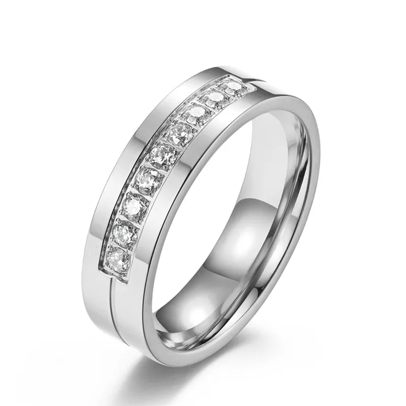 

Silver Color Stainless Steel Couple Rings For Women Men Engagement Accessories, Elegant Lovers' Ring Female Wedding Jewelry 2021