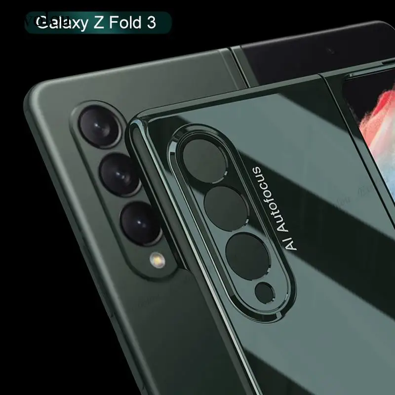 ultra thin hard glossy phone case for samsung galaxy z fold 3 luxury anti fall protective cover for samsung z fold3 5g shell free global shipping