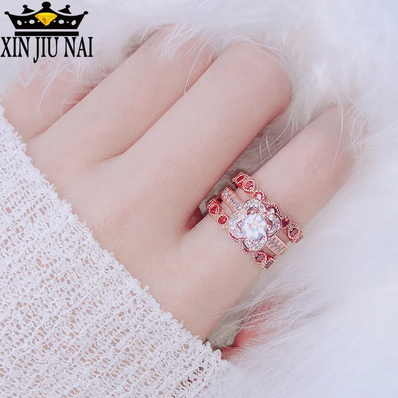 3 шт./компл. из австрийского хрусталя розы очаровательное кольцо модное банкетное