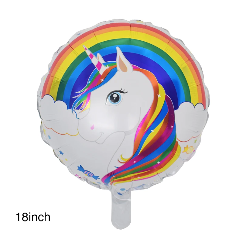balloon 1pc 18 дюймов Алюминий пленка набор кистей с ручкой в форме единорога воздушный шар с гелием День рождения Baby Shower Единорог вечерние украшения поставки Алюминий воздушный шар - Цвет: balloon 1pc