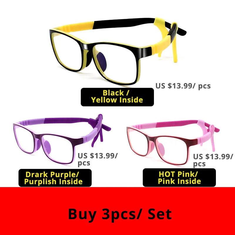 3YellowPurplePink VANLOOK, прозрачные детские компьютерные очки для детей, анти-голубые очки, оправа для очков, Oculos De Grau, модные силиконовые очки - Цвет оправы: 3YellowPurplePink