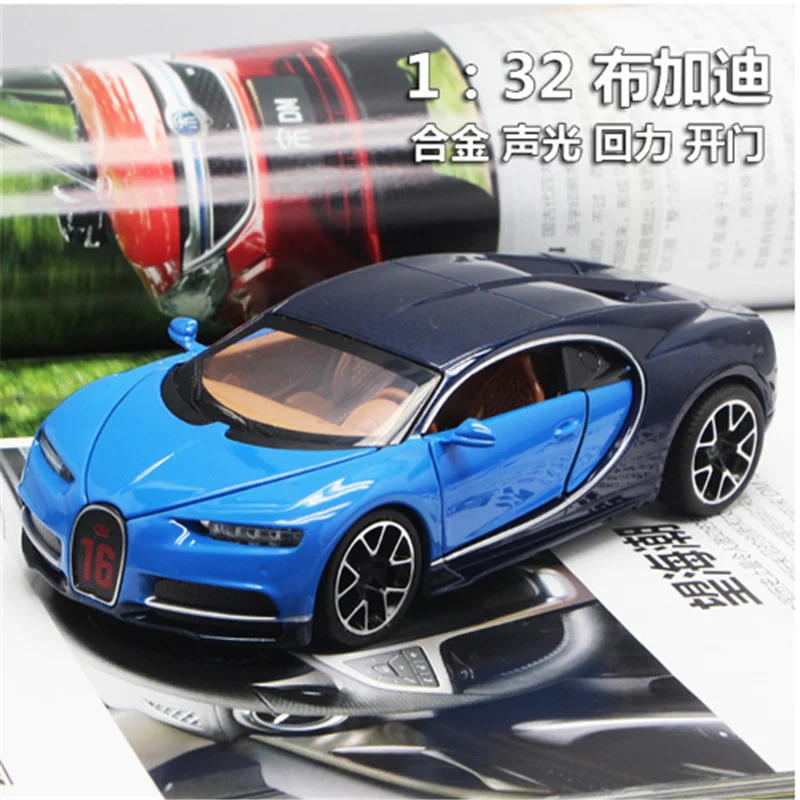 Коллекция 1:32 металлический сплав откатная модель Sportscar Bugatti Veyron 14 см литая модель игрушечного автомобиля дисплей для детей и взрослых