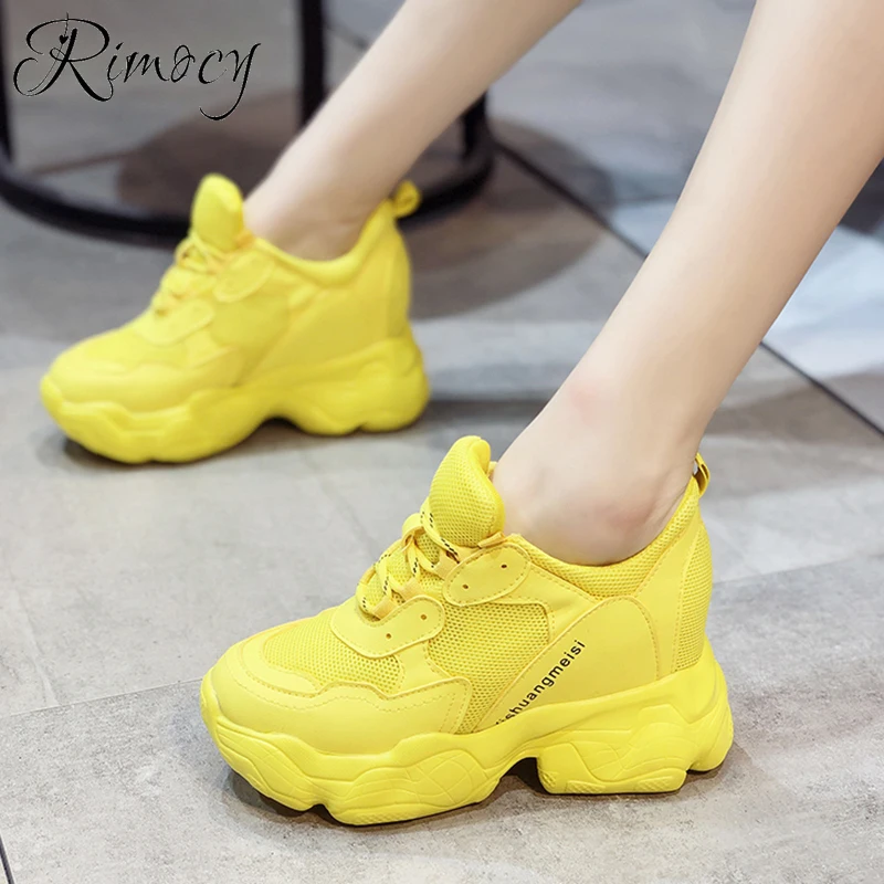 Женские кроссовки на танкетке Rimocy Повседневные Удобные высокой массивной