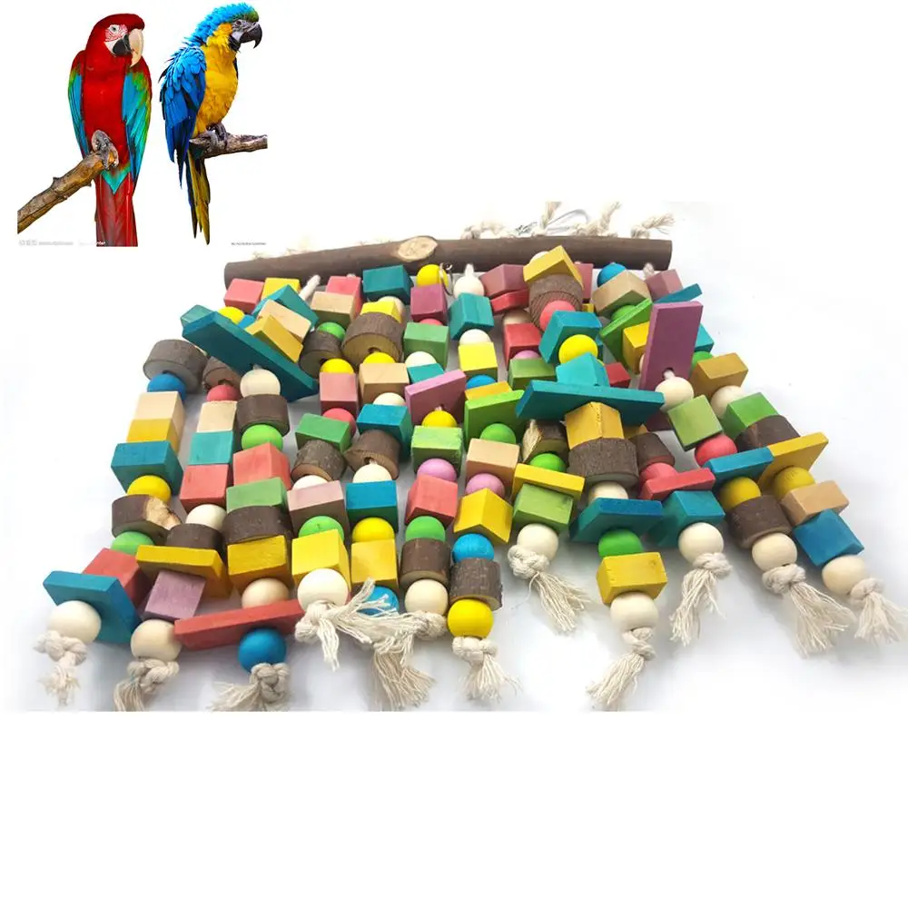 Деревянная птица игрушки большая жевательная игрушка Попугай Птицы аксессуары