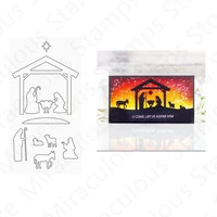 nativity silhouette metal cutting dies for decoration craft making word greeting card scrapbooking album christmas no stamps
