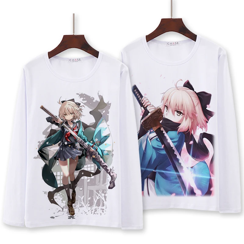 Футболка для косплея из Fate Grand Order футболка с длинным рукавом Okita Souji весна-осень