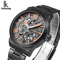 ik colouring luxury automatic watch for men mechanical wristwatches skeleton relogio masculino clock