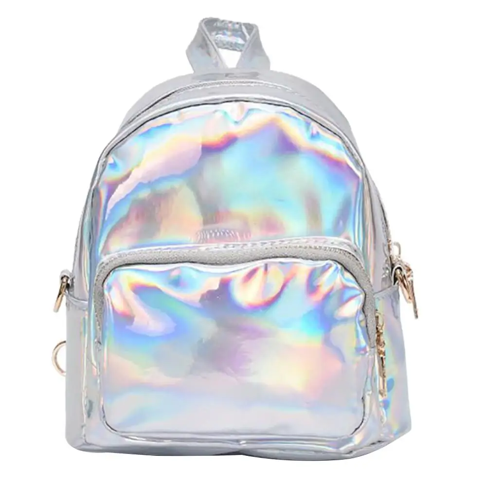 Модный женский голографический маленький рюкзак из искусственной кожи сумка на