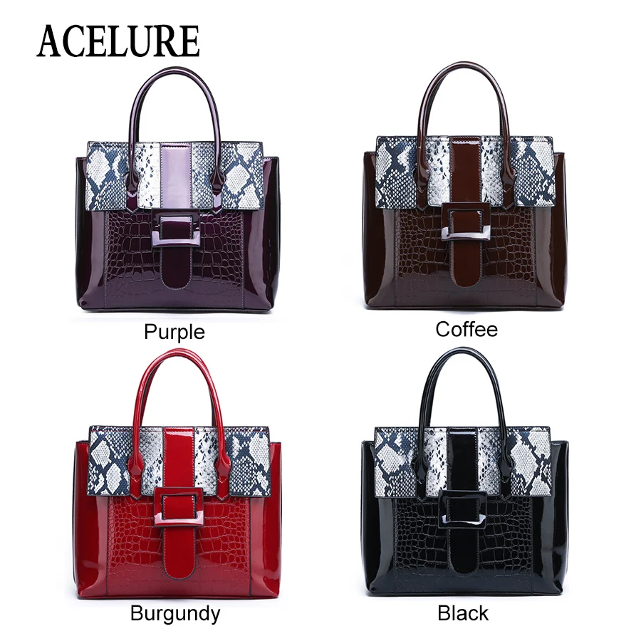 ACELURE Bolsa Mujer сумки для женщин роскошные сумки женские сумки дизайнерские Змеиный узор кожаная сумка через плечо