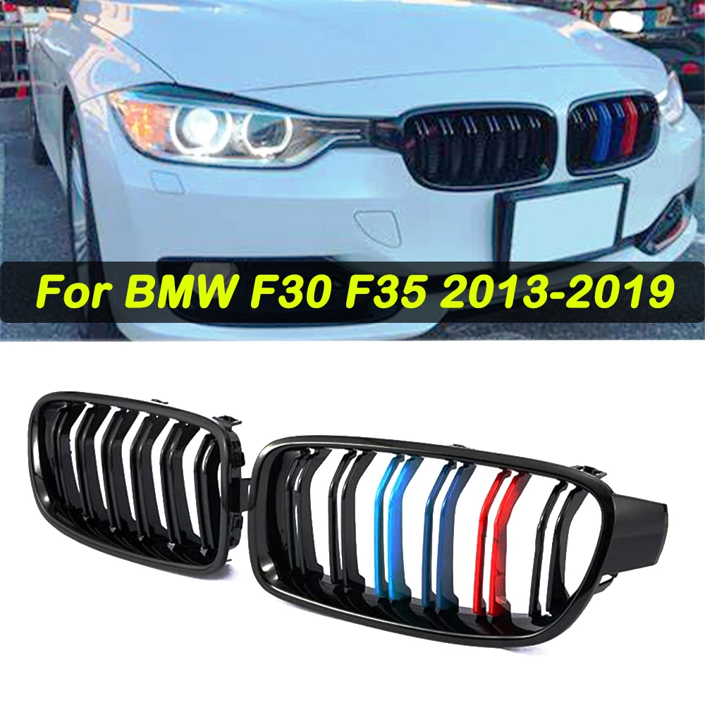 

Автомобильный передний гриль глянцевый черный M Цвет 3 цвета двойная решетка радиатор для BMW 3 серии F30 F35 2013 2014 2015 2016 2017 2018 2019