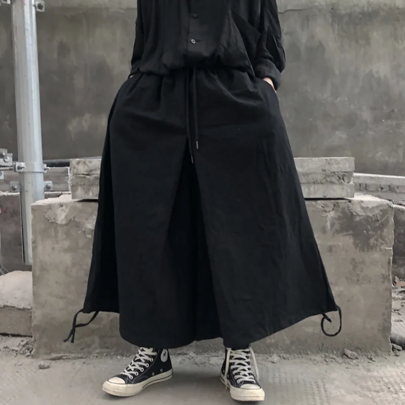 Женские брюки юбка Knickerbockers широкие весна и осень новинка темные двойная