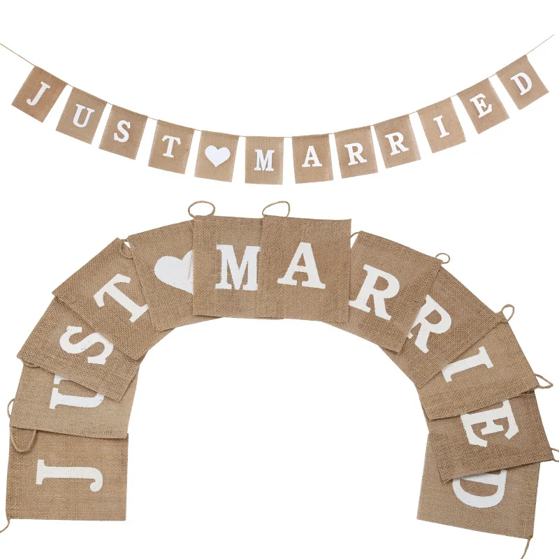 3 5 метров джутовая Мешковина овсянка деревенский только что женатый мистер Mrs