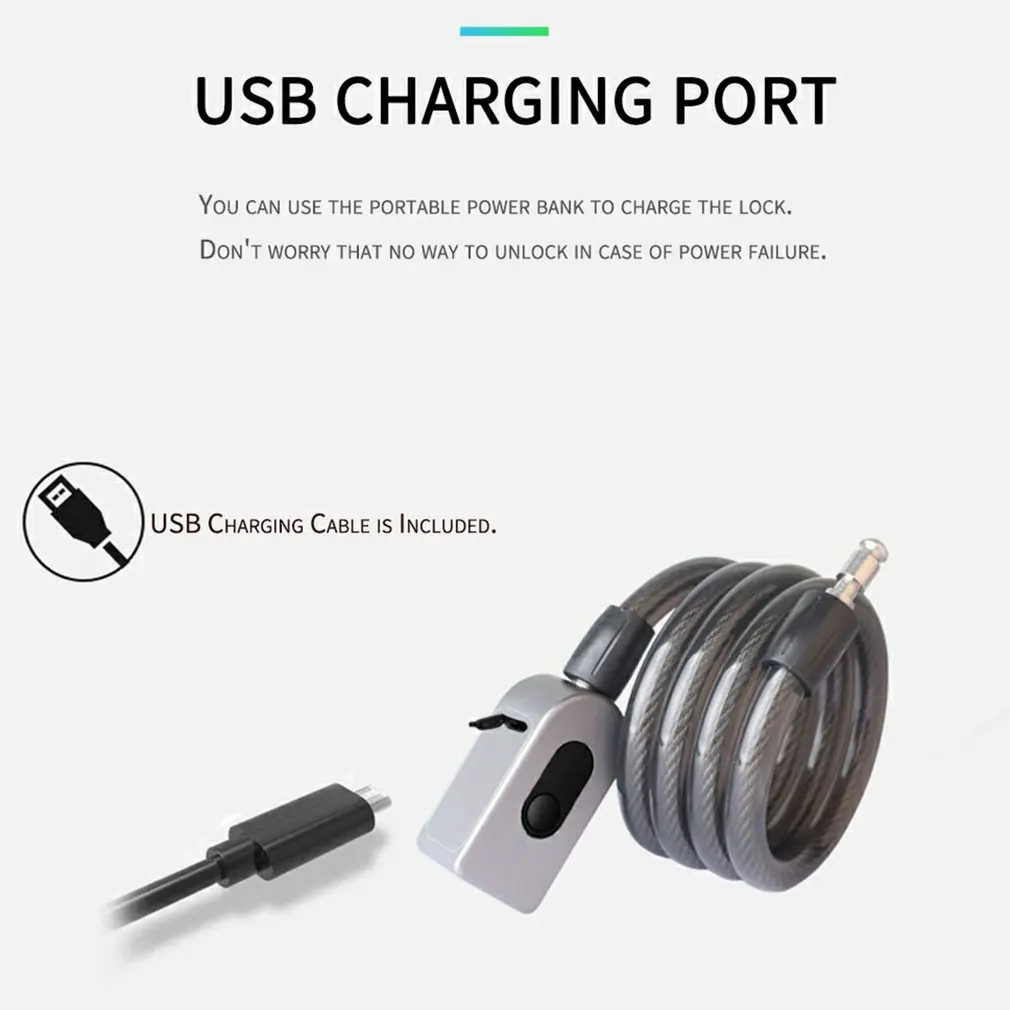 

GQ10F Fingerprint Unlocking Smart Lock Quick Unlock Usb Charging Aluminum Alloy Lock For Bike Mountain Bike