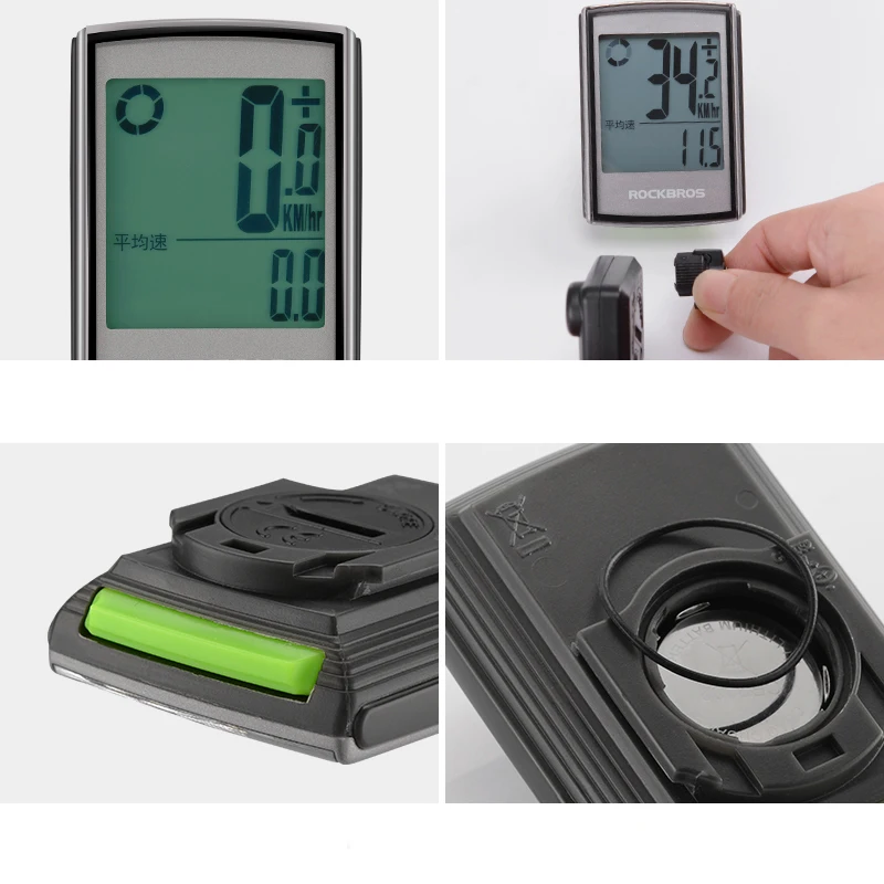 

ROCKBROS Waterproof Bicycle Computer Wireless MTB Bike Cycling Odometer Stopwatch Speedometer LCD Backlight Digital Rate