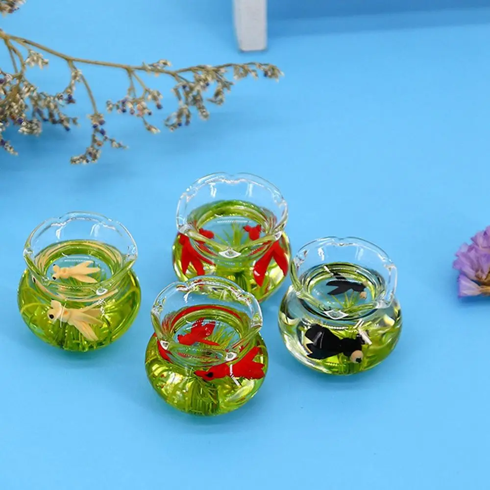 1/12 миниатюрный прозрачный стеклянный аквариум для кукольного домика мини-чаша