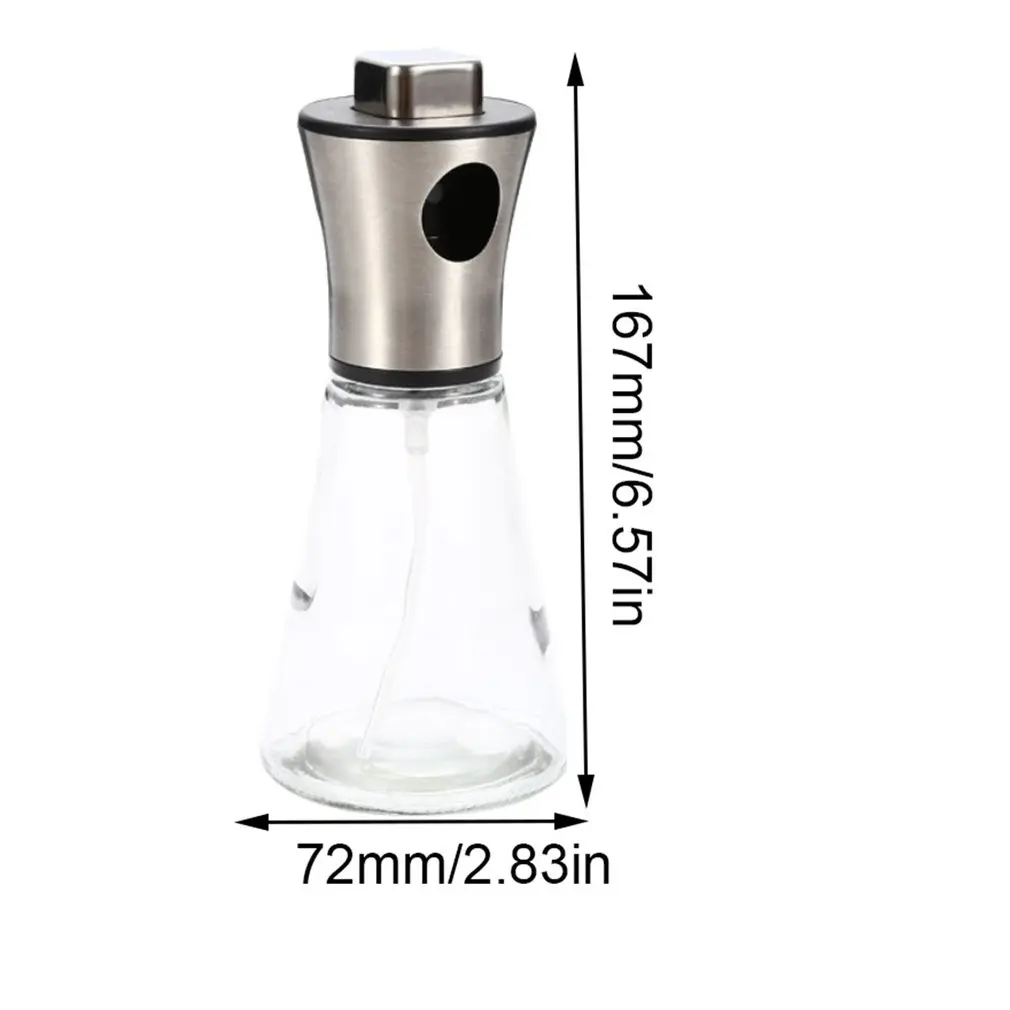 

Oil Spray Bottle 200ml Stainless Steel Funnel Pressed Olive Oil Sprayer Vinegar Dispenser Bottle For Bbq Baking Roasting