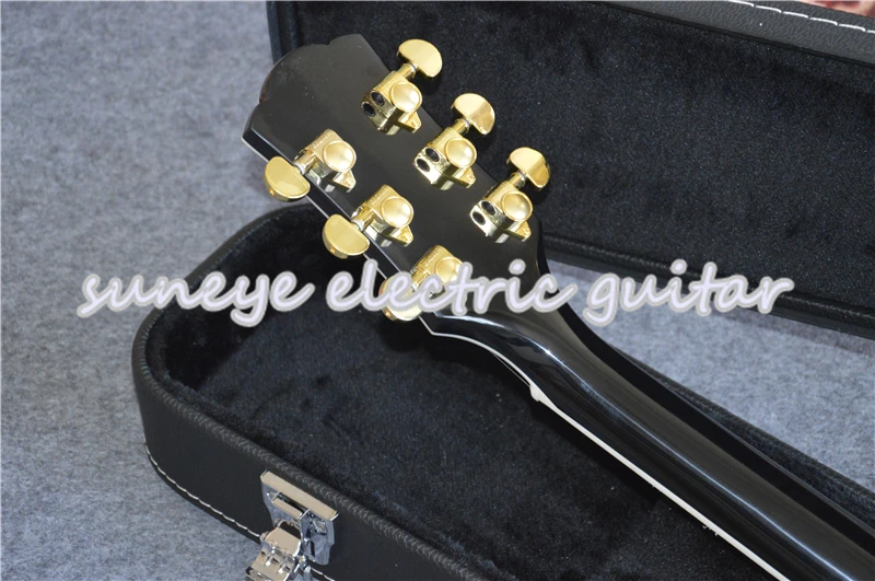 

Suneye Custom Electric Guitar Vintage Sunburst Tiger Flame Glossy Finish Guitar Kit Solid Mahogany Guitar With Guitar Case