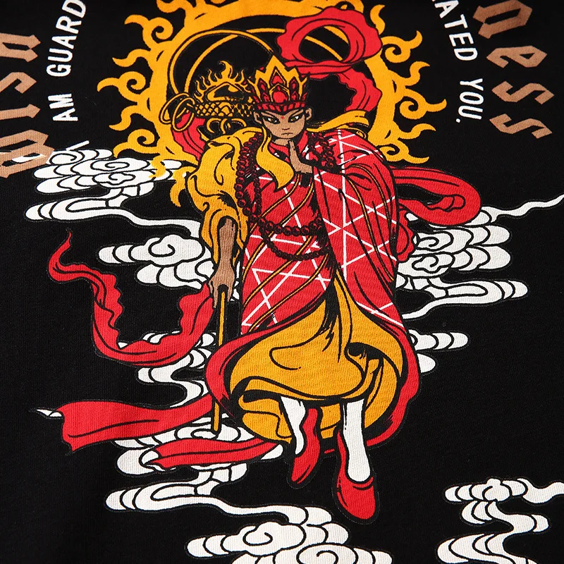 

New Arrival 2021 Hip Hop Casual Cotton O-neck Tshirt Homme T Shirt Men Trend Chinese Style Original Cartoon Loose Summer Male