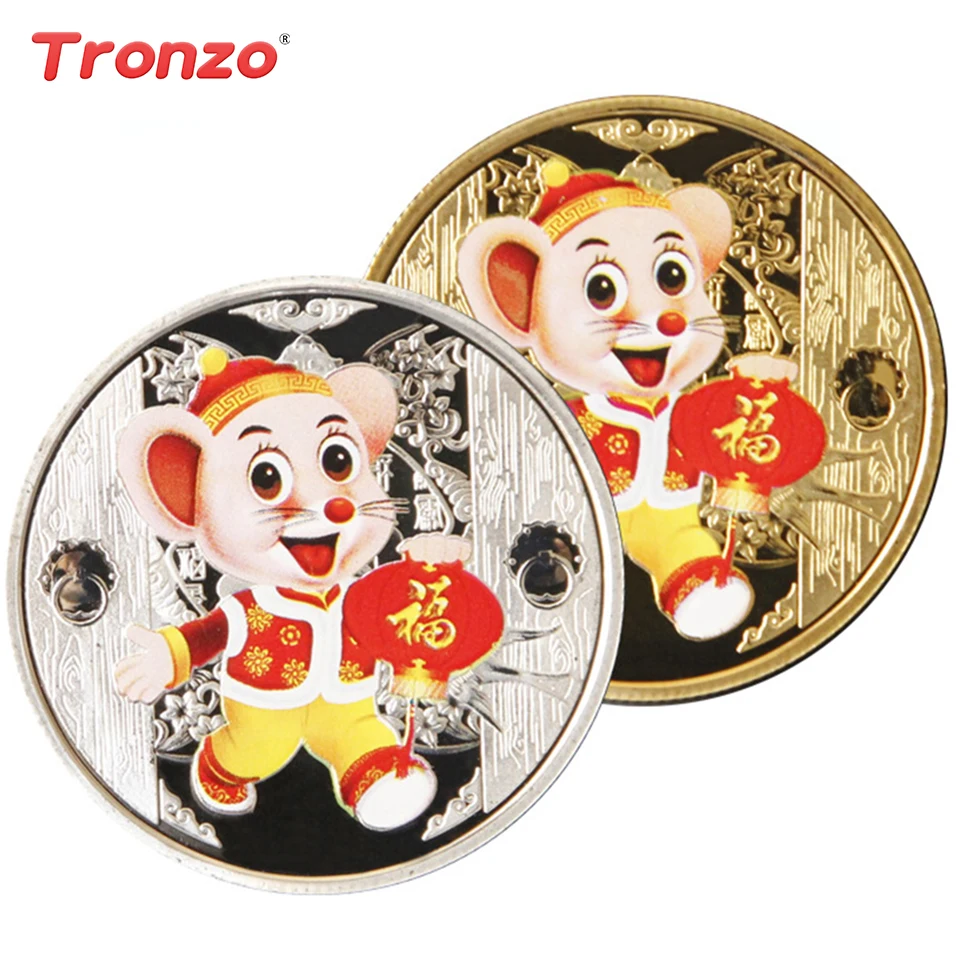 Tronzo 2020 год памятная монета цвета крысы покрытая железом серебро подарок на Новый