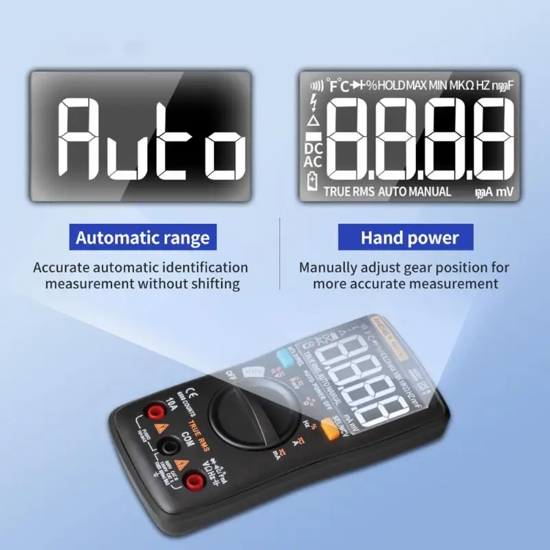 Intelligent Multimeter Digital Display Ohmmeter Voltmeter Capacitance Resistance Tester Portable Electrical Instruments |