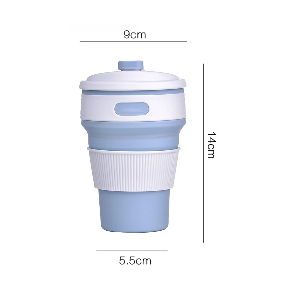 

Collapsible Silicone Coffee Cup Leak-Proof Folding Telescopic Travel Mug Heat Insulation Bottle 350mL Hiking Camping Travel