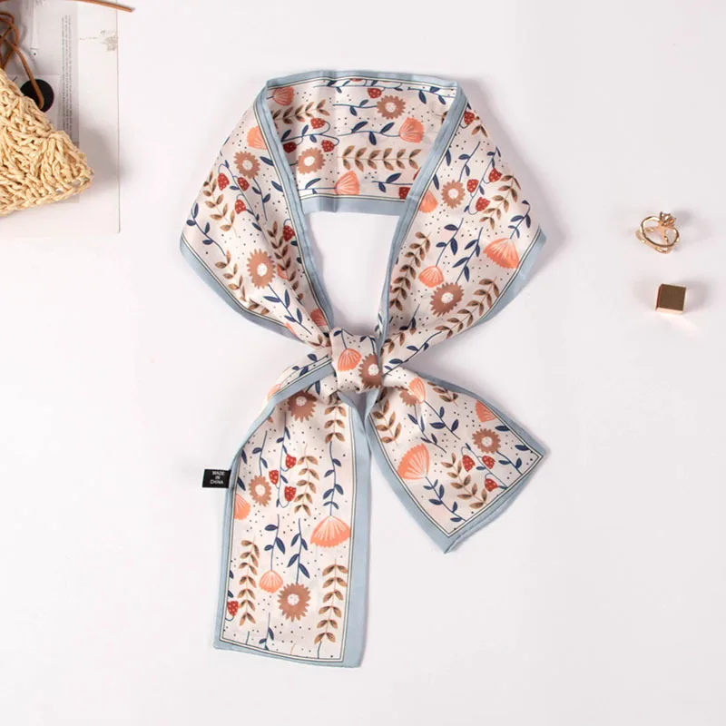 

9*100CM 2021 New Fashion Scarf Women Silk Scarf Bag Skinny Scarves Design Wrist Ribbon Hair Band Neckerchief Headband For Ladies