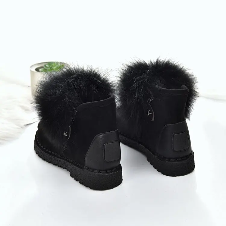SWYIVY/зимняя обувь; черные ботинки; женская обувь; chaussure Femme; ; женские ботинки; Зимние ботильоны на меху; теплые зимние женские ботинки на плоской подошве