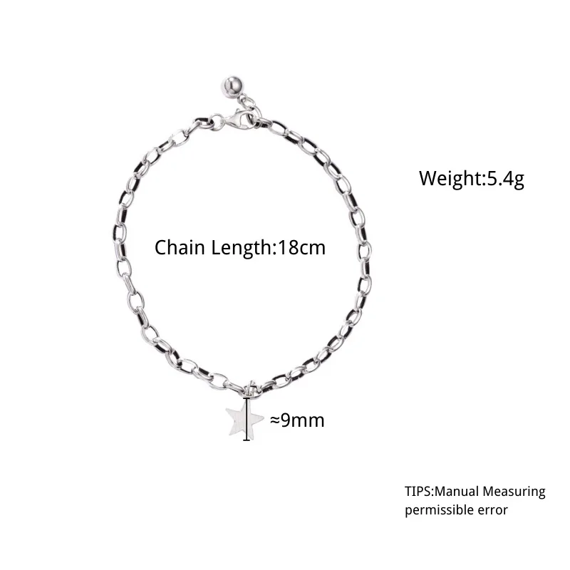 

Simple fashion hollow-out star silver-plated female bracelet