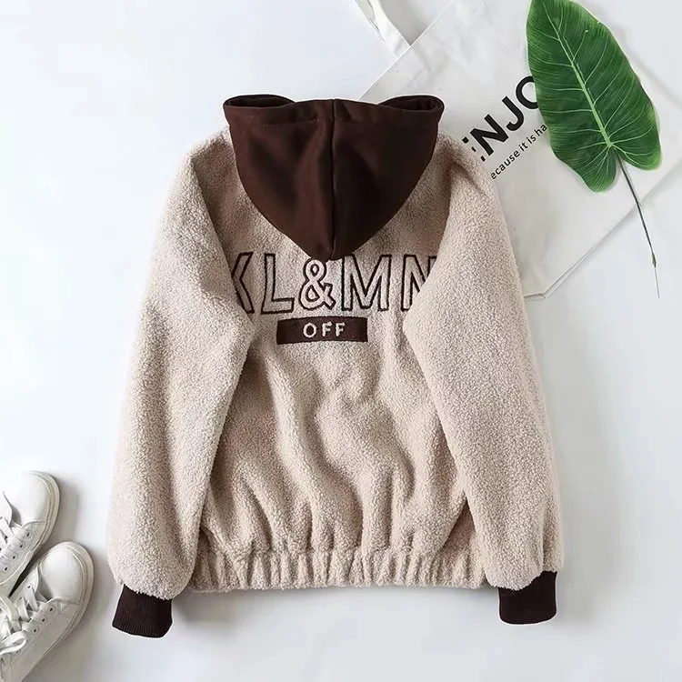 

2019 Women New Teddy Coat Lamb Fur Coat Thick Warm Fashion Casual Cool Long Fur All-matched Female Fur Coat Hoodie Zippers
