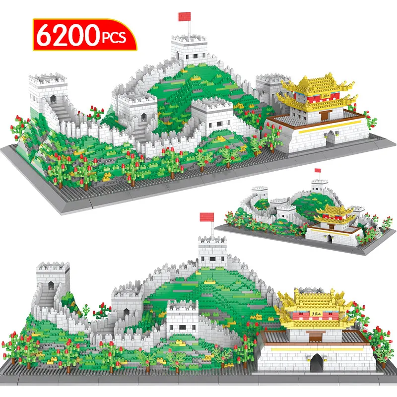 

6200pcs City China Famous Architecture Great Wall Model Mini Building Blocks Street View House Bricks Toys for Children