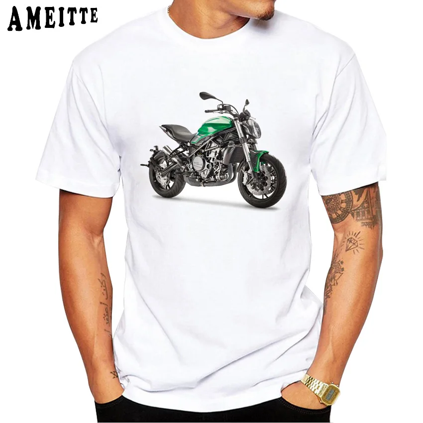 Moto Bene lli 752S с принтом (велосипеды Футболка модная мужская рубашка коротким