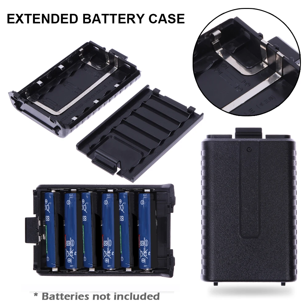 

6 AAA Extended Battery Case Storage Box For Baofeng UV5R 5RA B C D 5RE Plus Two Way Radio Intensely