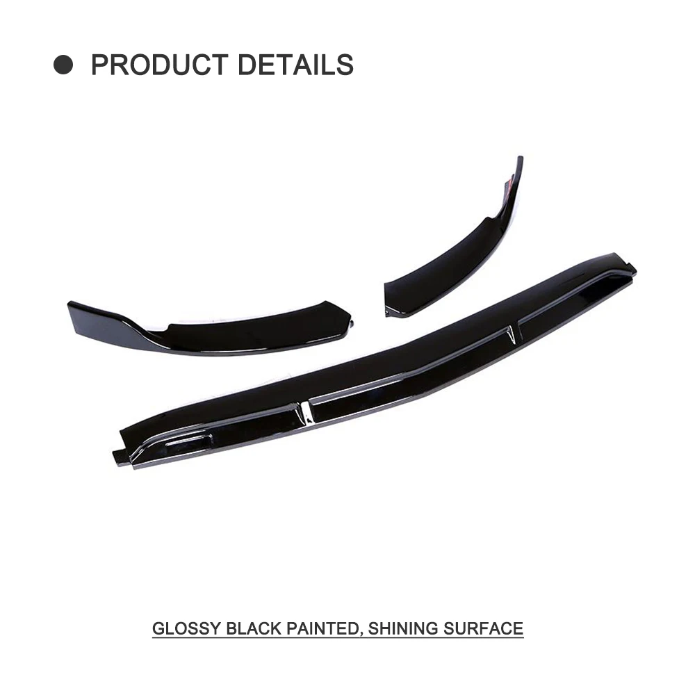 

Front Bumper Lip Splitters for Mercedes-Benz C Class W205 C200 C300 Sport 2019 Glossy Black 3PCS/Set