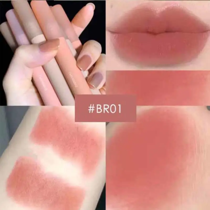 

Chestnut Velvet Matte Lipstick Cosmtic Waterproof Lip Gloss Long Lasting Nude Lip Stick Women Red Lip Tint Beauty Makeup QBMY
