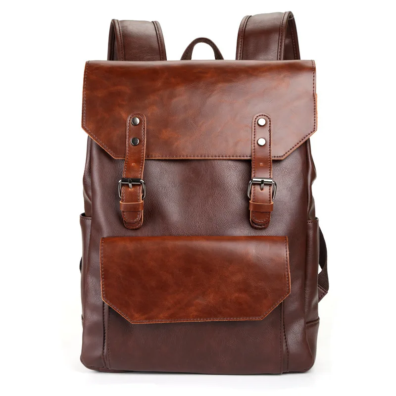 

Weysfor Men Backpack PU Leather Retro Backpacks Man Waterproof Fashion Travel Bag Casual Mochila Male Quality Business Backpack