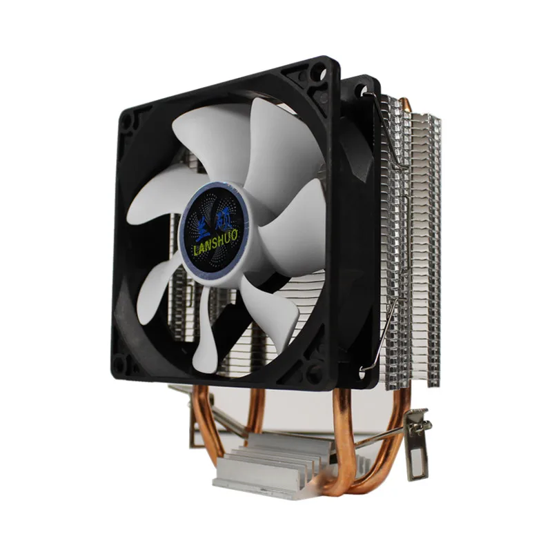 RGB светодиодный вентилятор охлаждения процессора 2 Heatpipe 12V охлаждающий вентилятор Радиатор для Intel LAG 1150 1155 1156 775 для AMD - Цвет лезвия: Without RGB White
