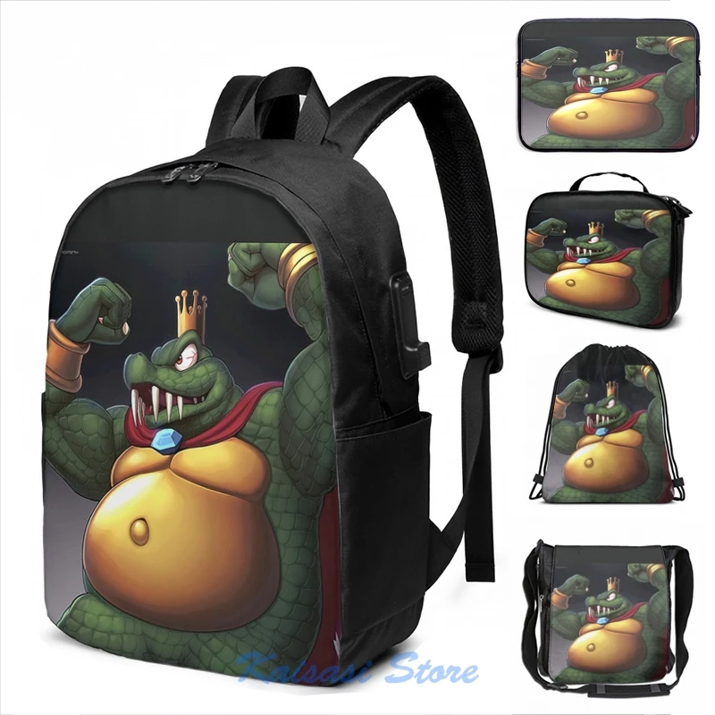 Рюкзак с забавным графическим принтом King K Rool (Ultimate) для мужчин и женщин школьные