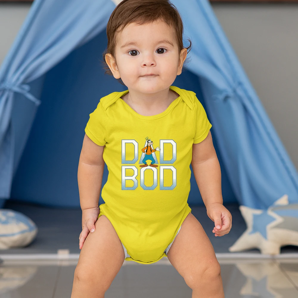 Infant Bodysuits Letters DAD BOD Disney Dropship Four Seasons Outdoor Trend Baby Girl Boy Onesie 0-24M Summer New Goofy Printing | Детская