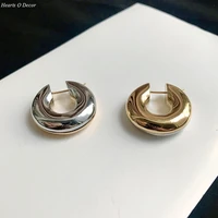 brass 2 tone round stud earrings ol designer unique party elegance gifts for women trendy sale ins
