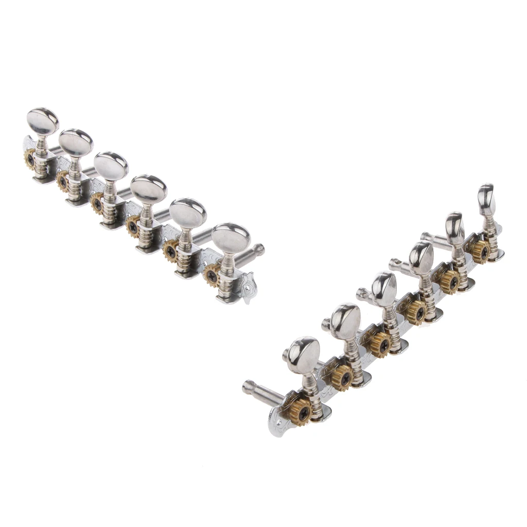6L 6R Tuning Pegs Tuners Machine Heads for 12 String Acoustic Guitar Silver | Спорт и развлечения