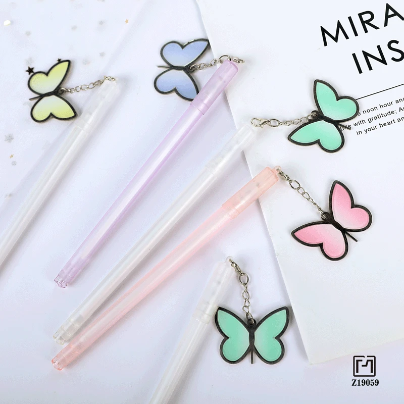 

48pcs Gel Pens Cartoon butterfly black colored kawaii gel-ink pens pens for writing Cute stationery office school supplies
