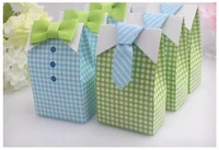 20 pcs my little man blue green bow tie birthday boy baby shower favor candy treat bag wedding favors candy box gift bags