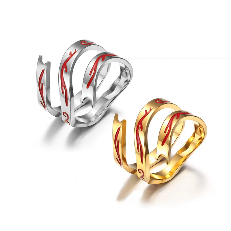 Кольца мужские из нержавеющей стали с красным золотом, стимпанк-стиль, простое каменное кольцо в ювелирных украшениях для мужчин, аксессуары оптом.