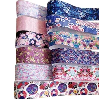 50yardsroll zephyr floral print grosgrain ribbon for crafts hairbow diy accessories gift cake box wrapping lace ribbons